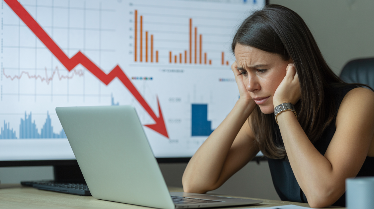 Frustrated entrepreneur with declining revenue