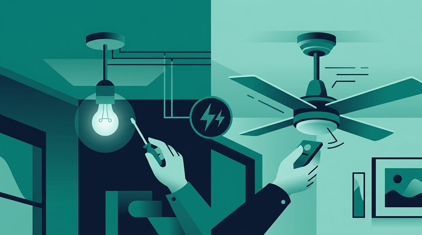 How to Replace a Light Fixture with a Ceiling Fan (Without Calling an Electrician)