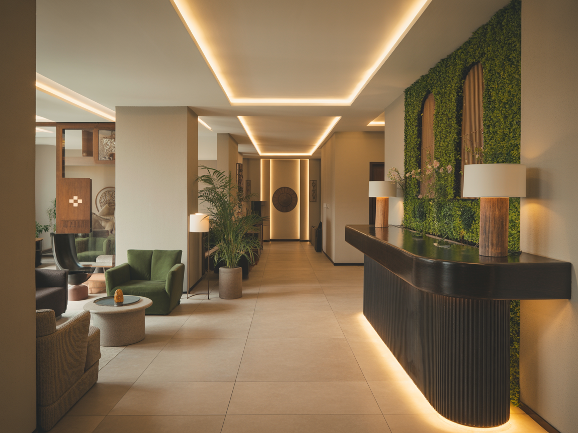Hotel boutique lobby elegante