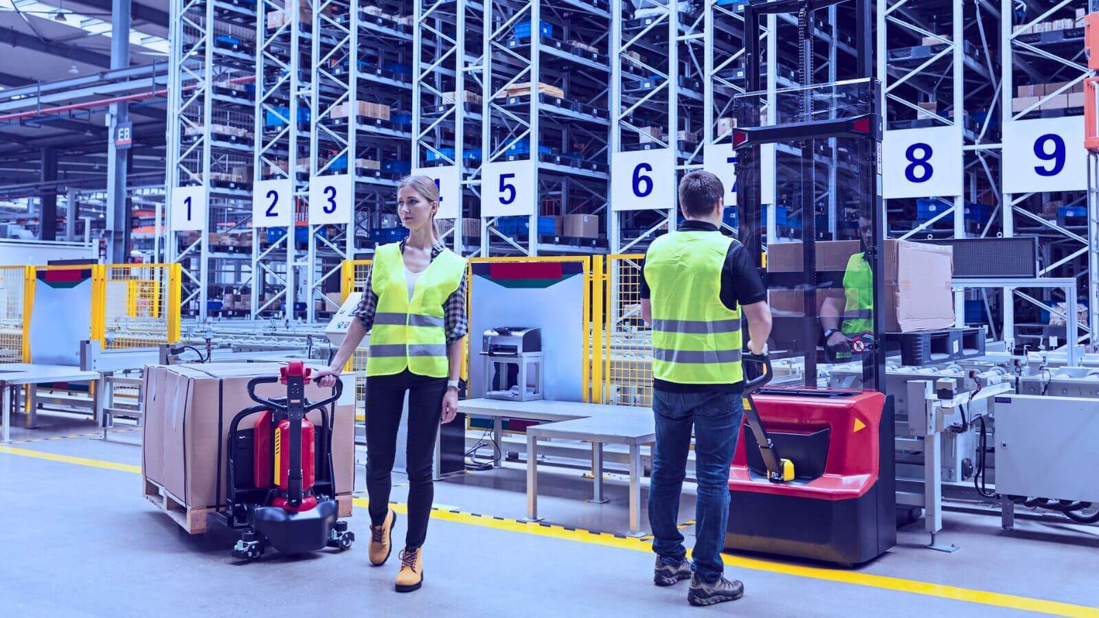 Automated warehouse with organized inventory management systems
