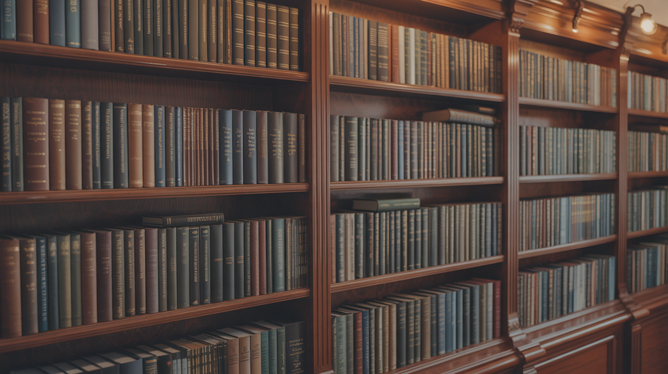 Premium coaching resource library with books and educational materials