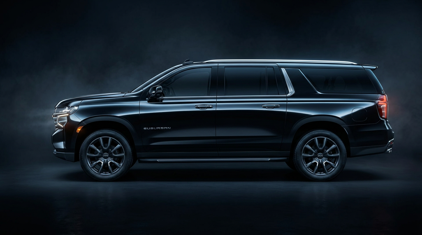 2026 Chevrolet Suburban black-on-black side profile