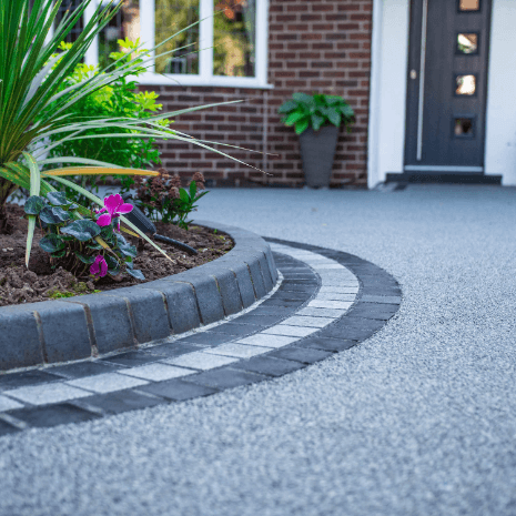 Modern resin driveway with clean lines