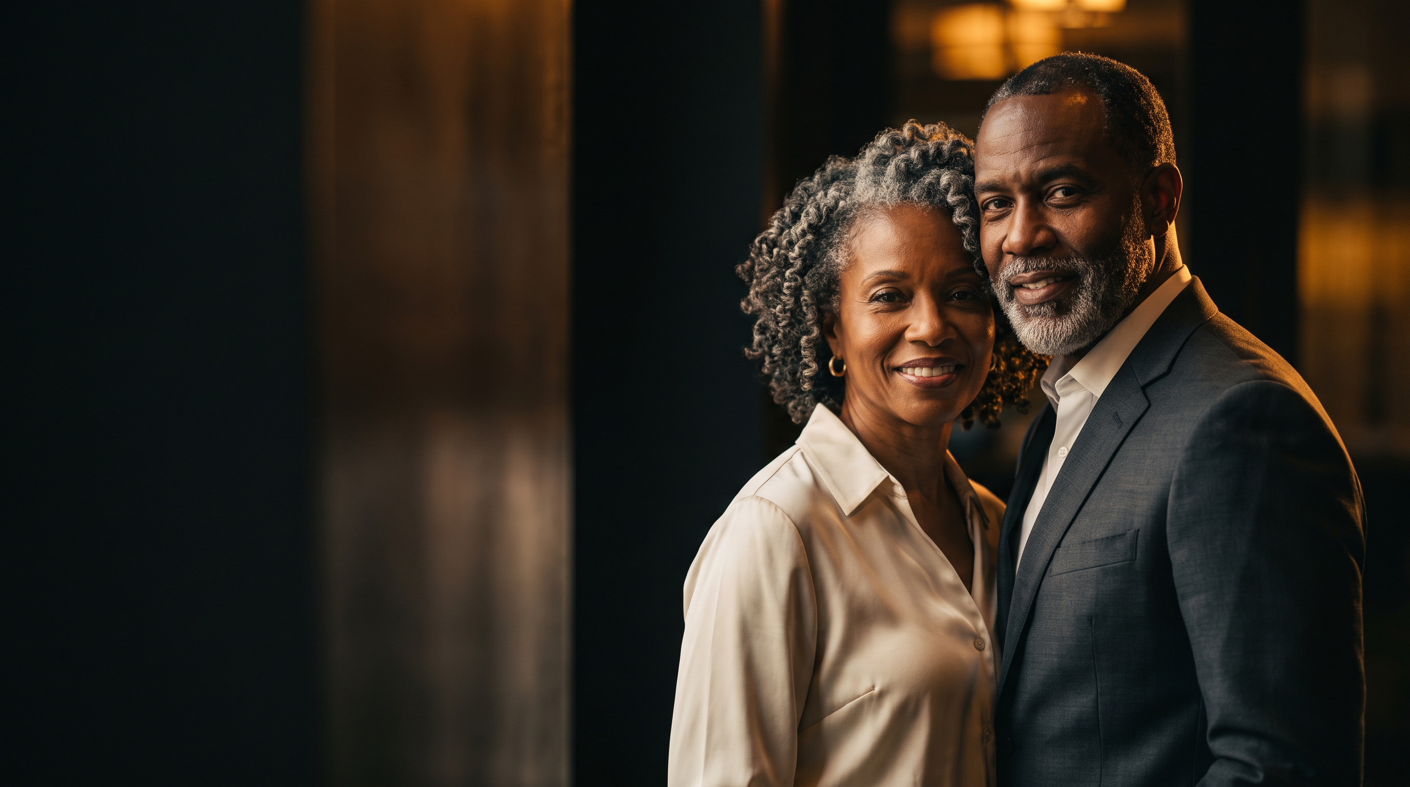 Confident African American couple in their sixties, ready for retirement