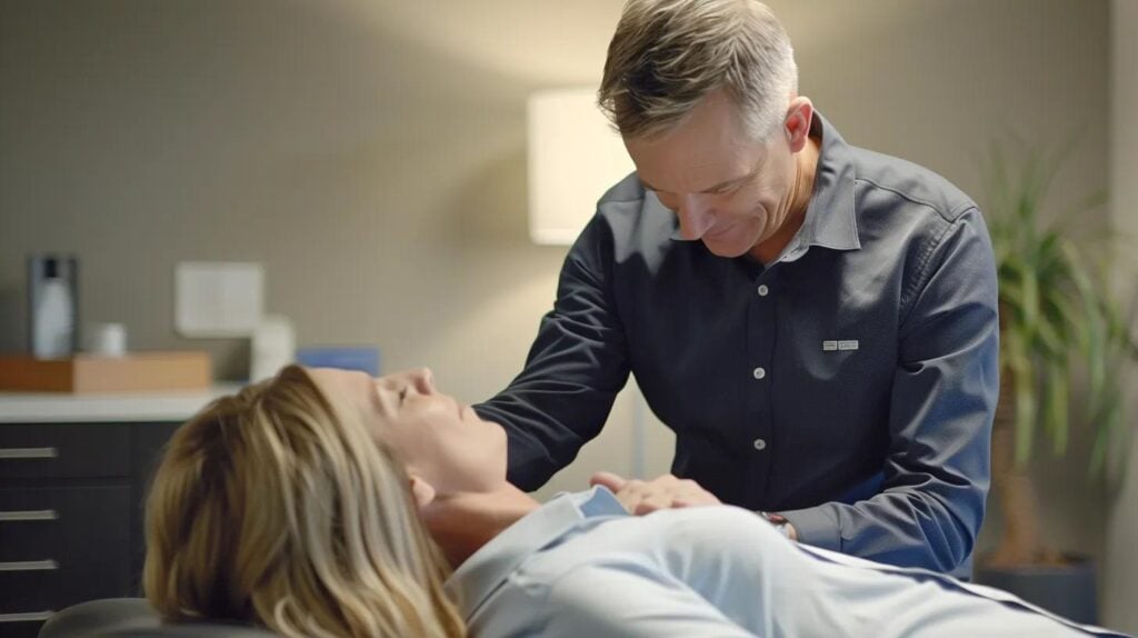 Professional chiropractic consultation in a bright modern clinic