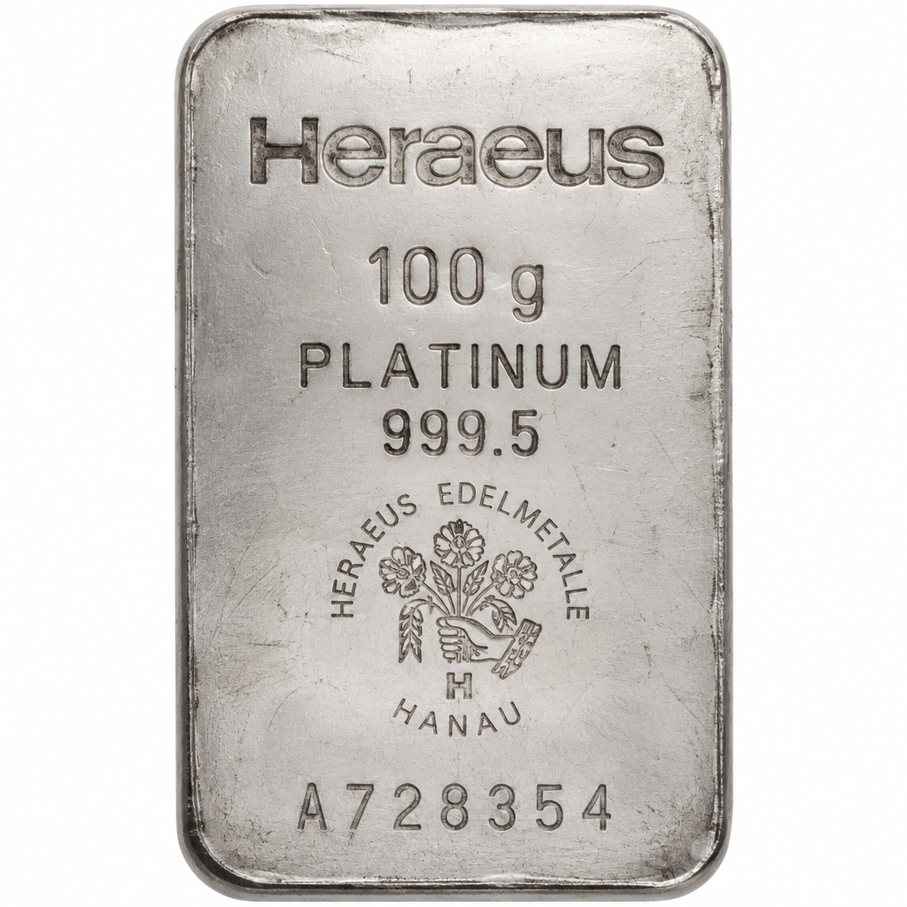 Heraeus 100g Platinum Bar Circulated – Trusted Value For Stackers