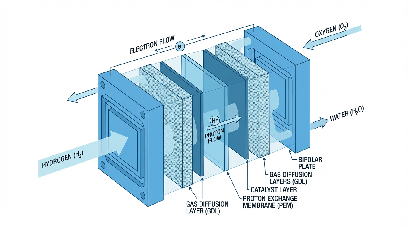 Diagramme de pile \u00e0 combustible hydrog\u00e8ne PEM