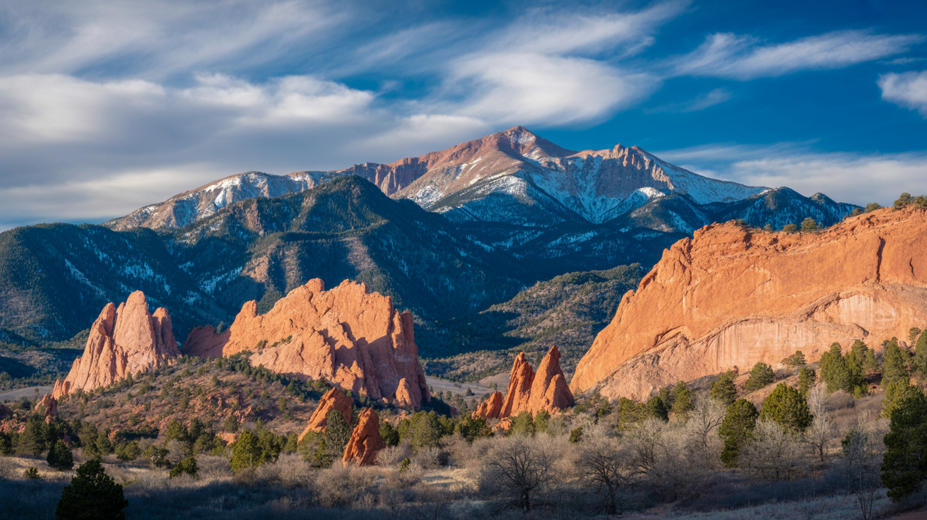 Garden of the Gods with Pikes Peak - Colorado Springs