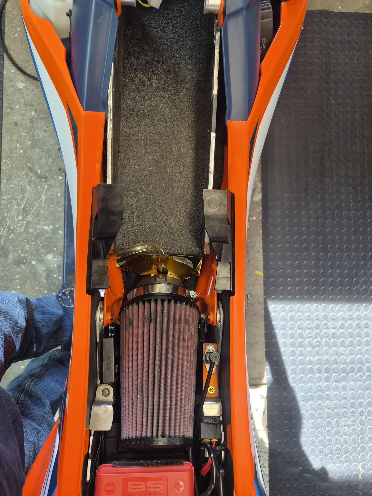 JB Stage 3 Standard Intake (5") with a K&N filter on a KTM 690 SMC R