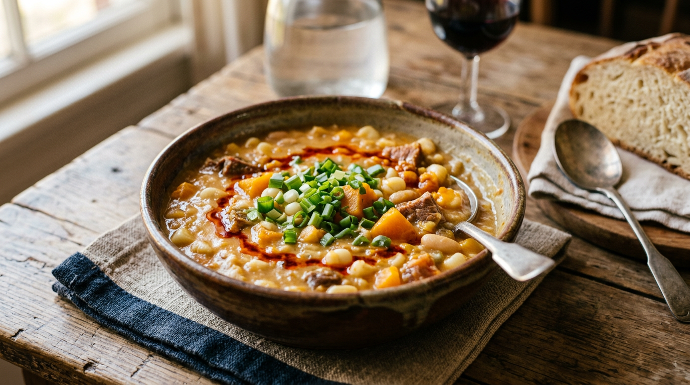 Argentine Locro (Hearty Corn & Bean Stew)