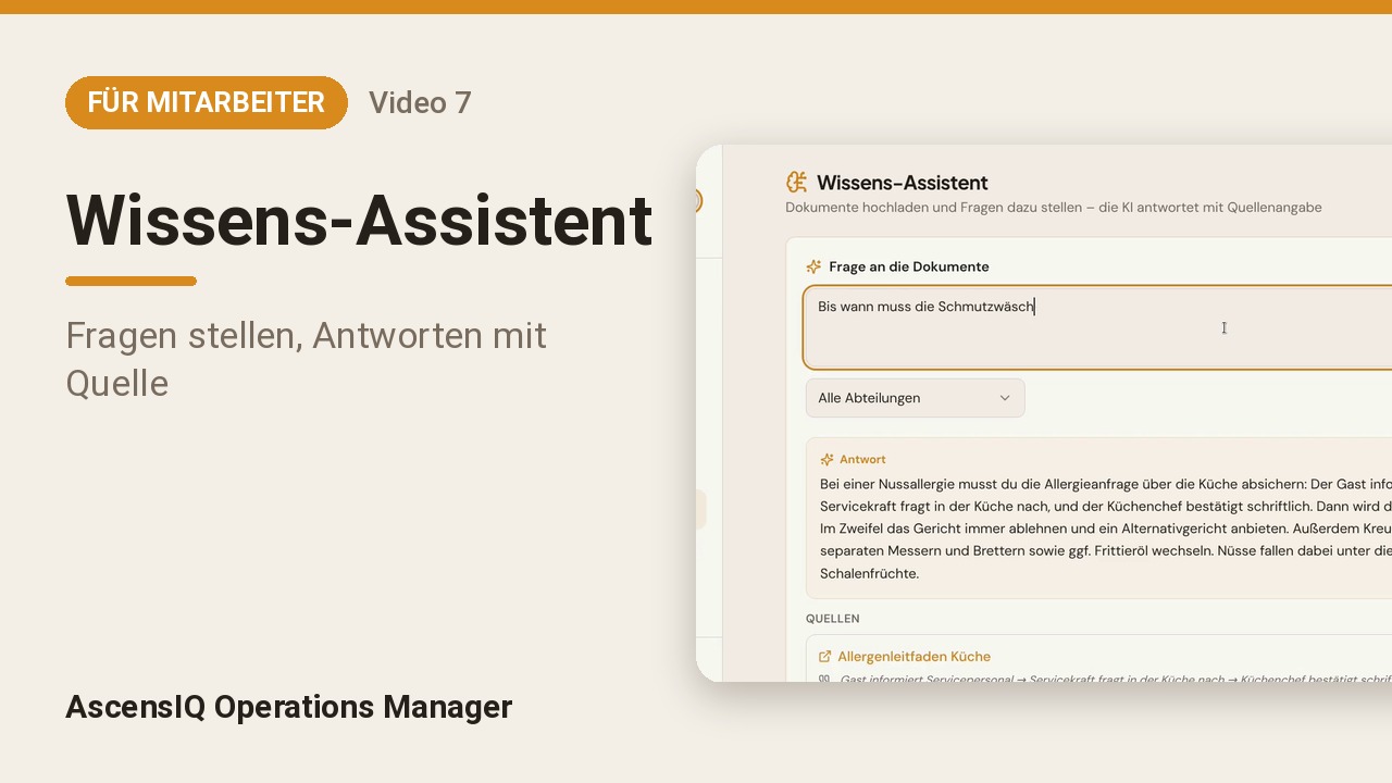 Wissens-Assistent – Antworten mit Quelle