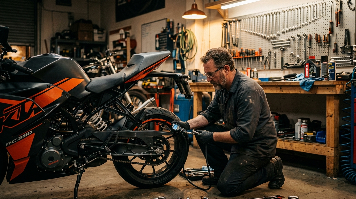 Los 3 pilares del mantenimiento de tu moto: cadena, aceite y neumáticos (y cómo afectan a tu suspensión)