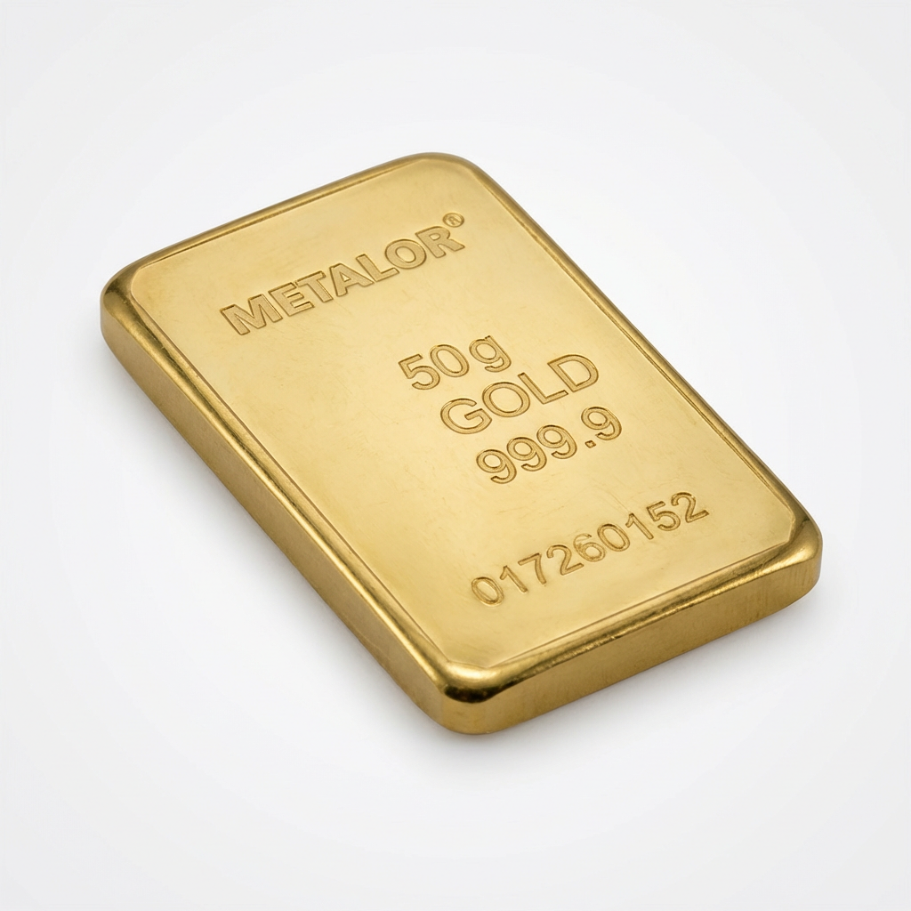 Metalor 50 Gram Gold Bar