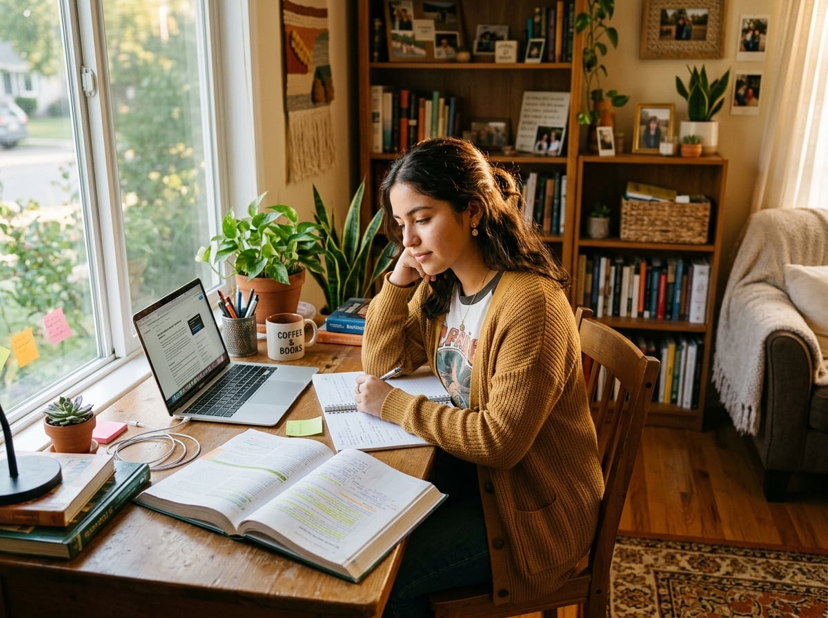 Young person studying wellness and personal growth