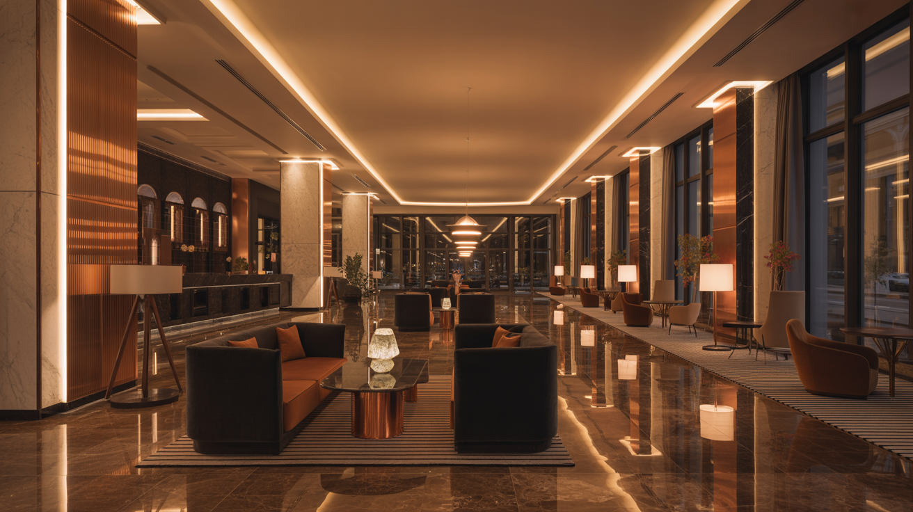 Luxury hotel lobby