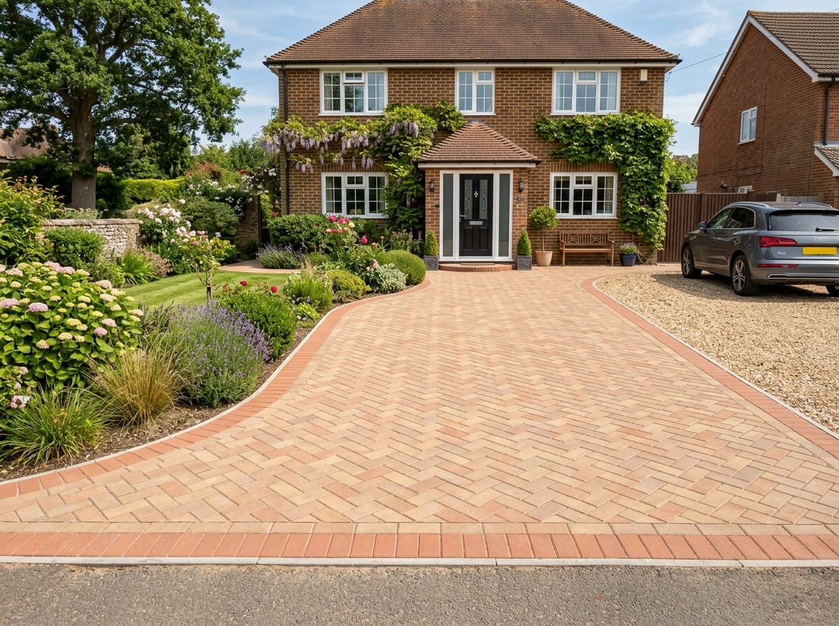 Beautiful block paving driveway