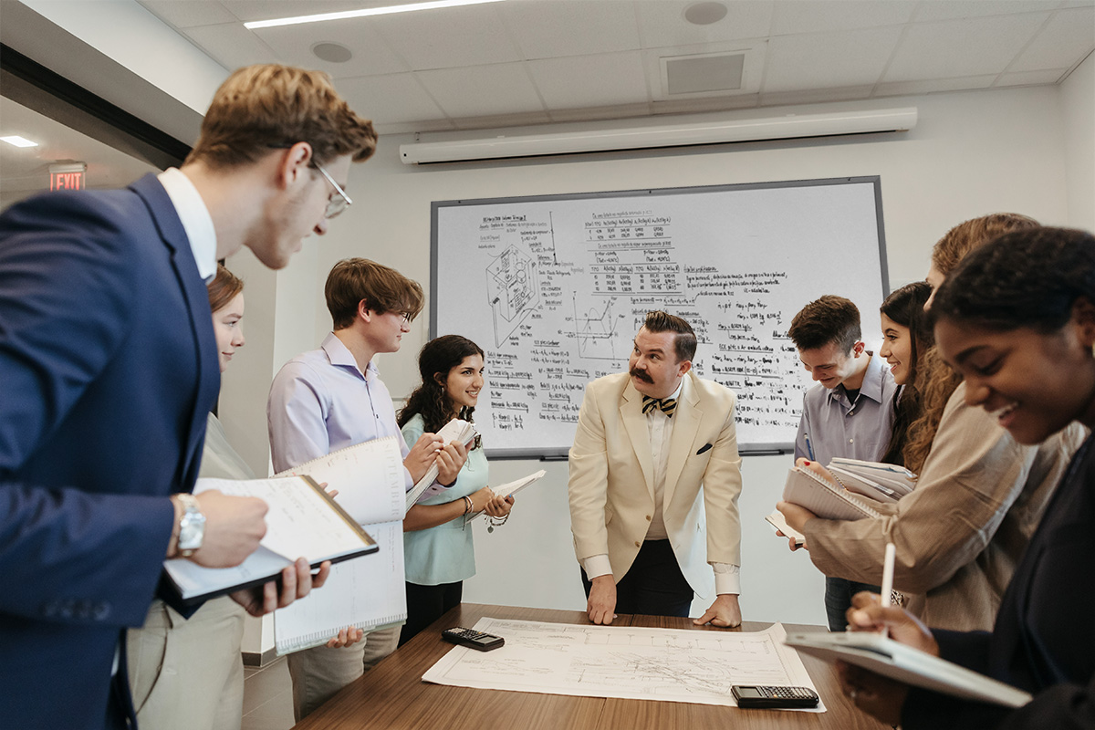 Academic team collaboration at a university meeting
