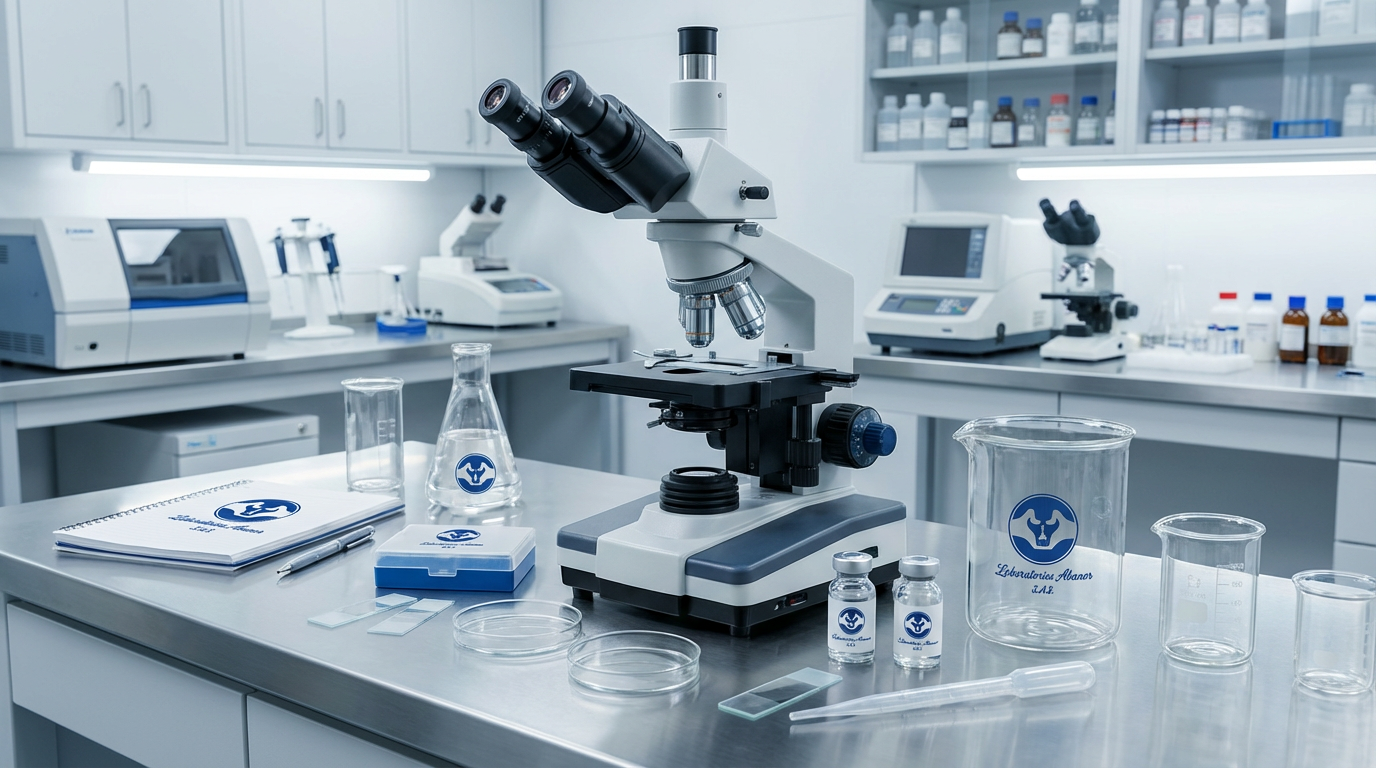 Microscopio y análisis de muestras Abanor