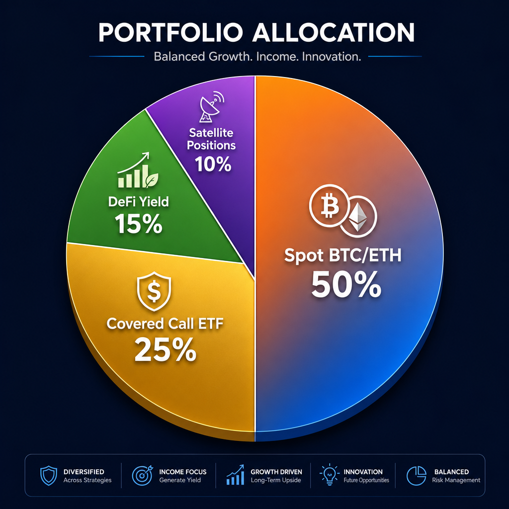 Crypto portfolio allocation with Bitcoin covered call ETF strategy 2026