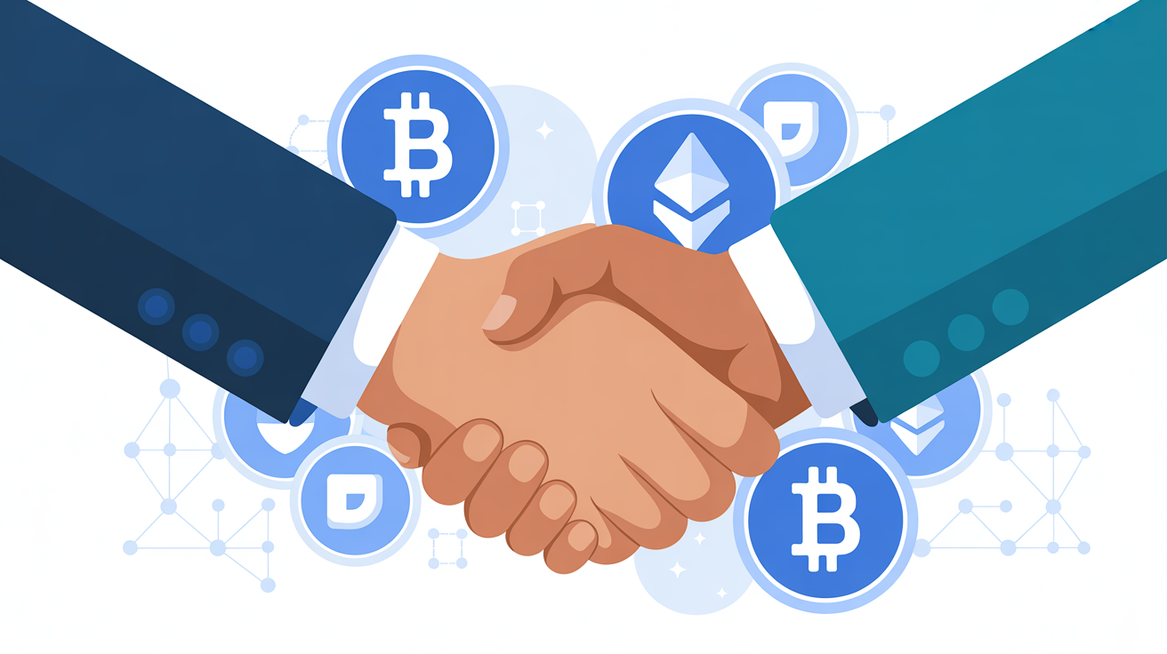 Secure handshake illustration