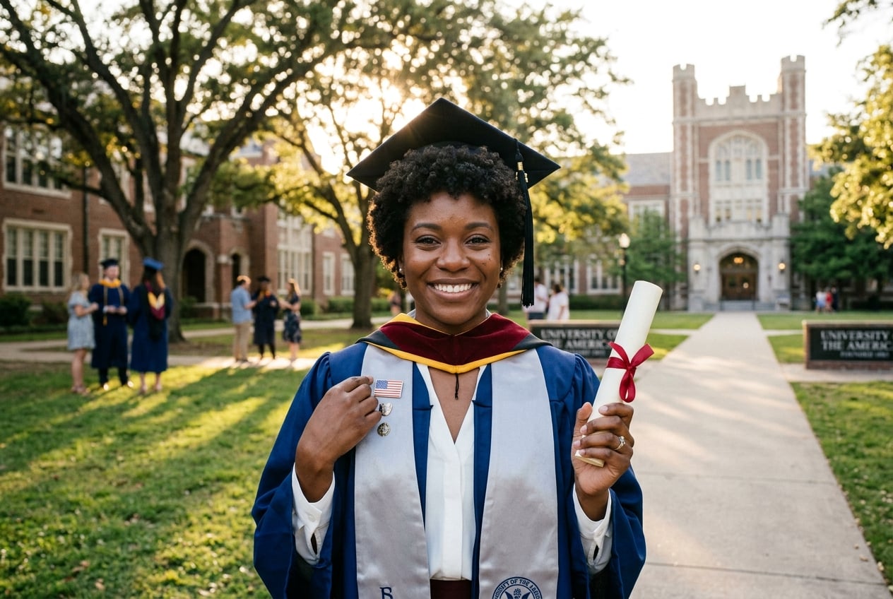Woman veteran at graduation