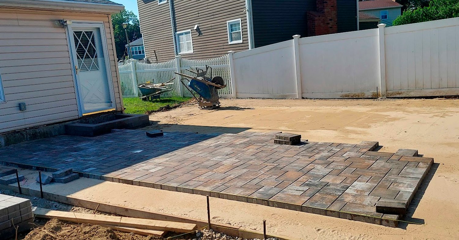 Patio installation in progress