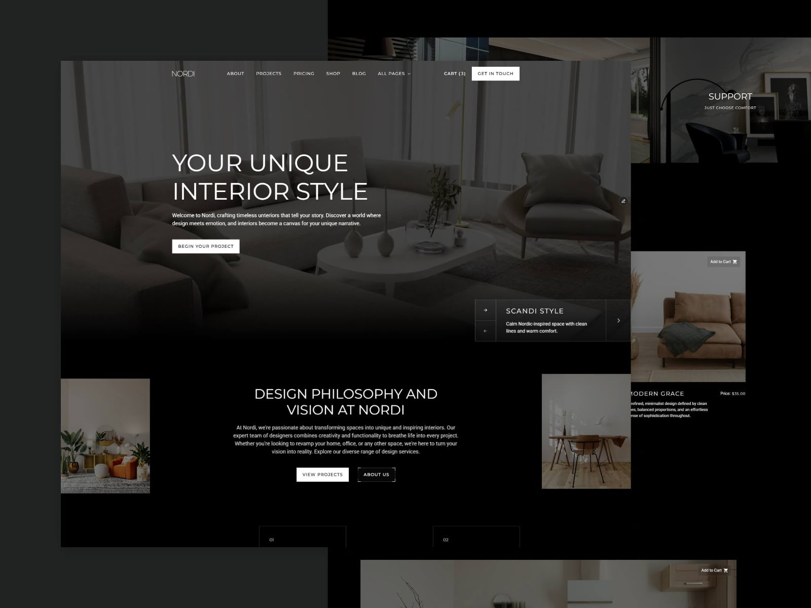 Mẫu website Nordic Home - Nội thất