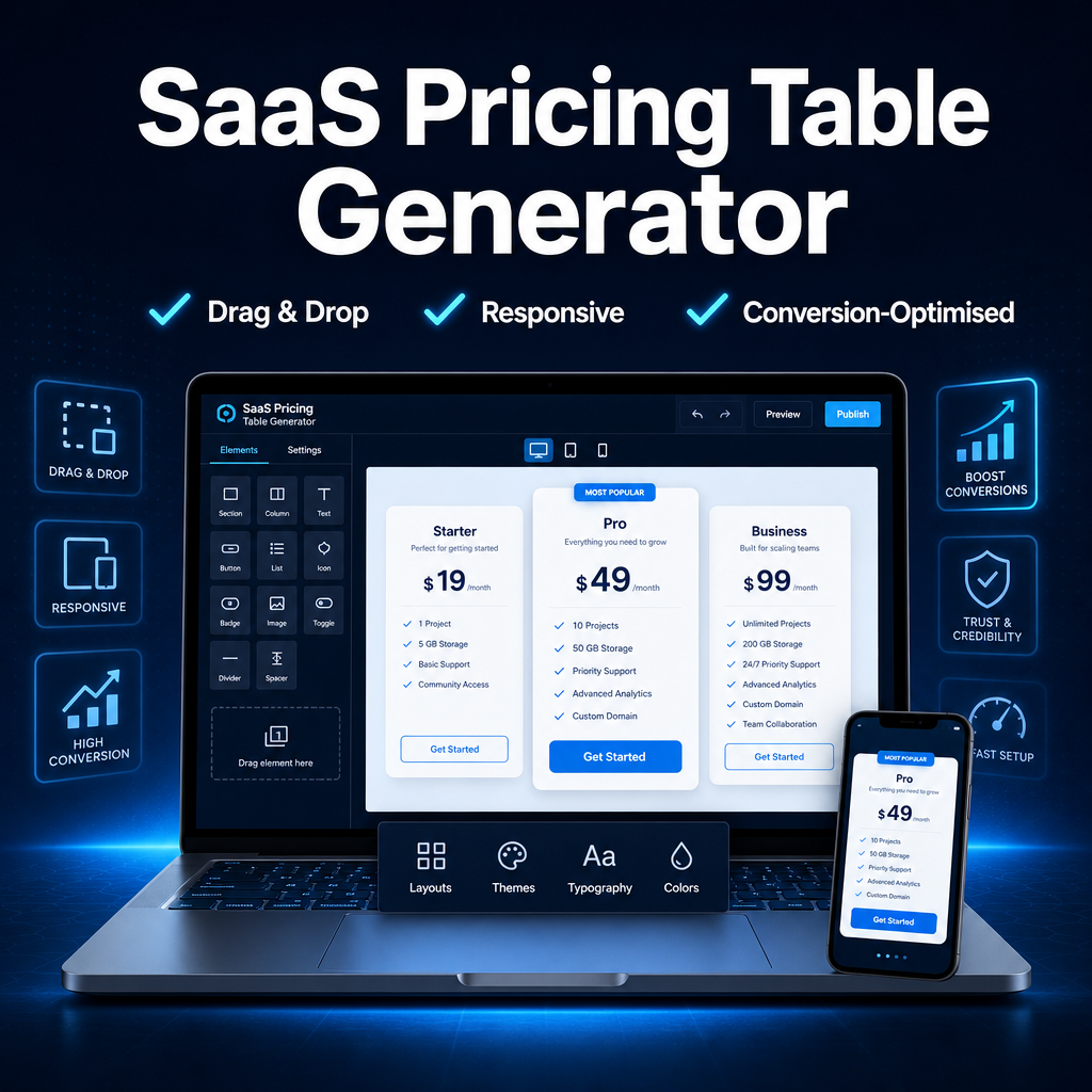 SaaS Pricing Table Generator