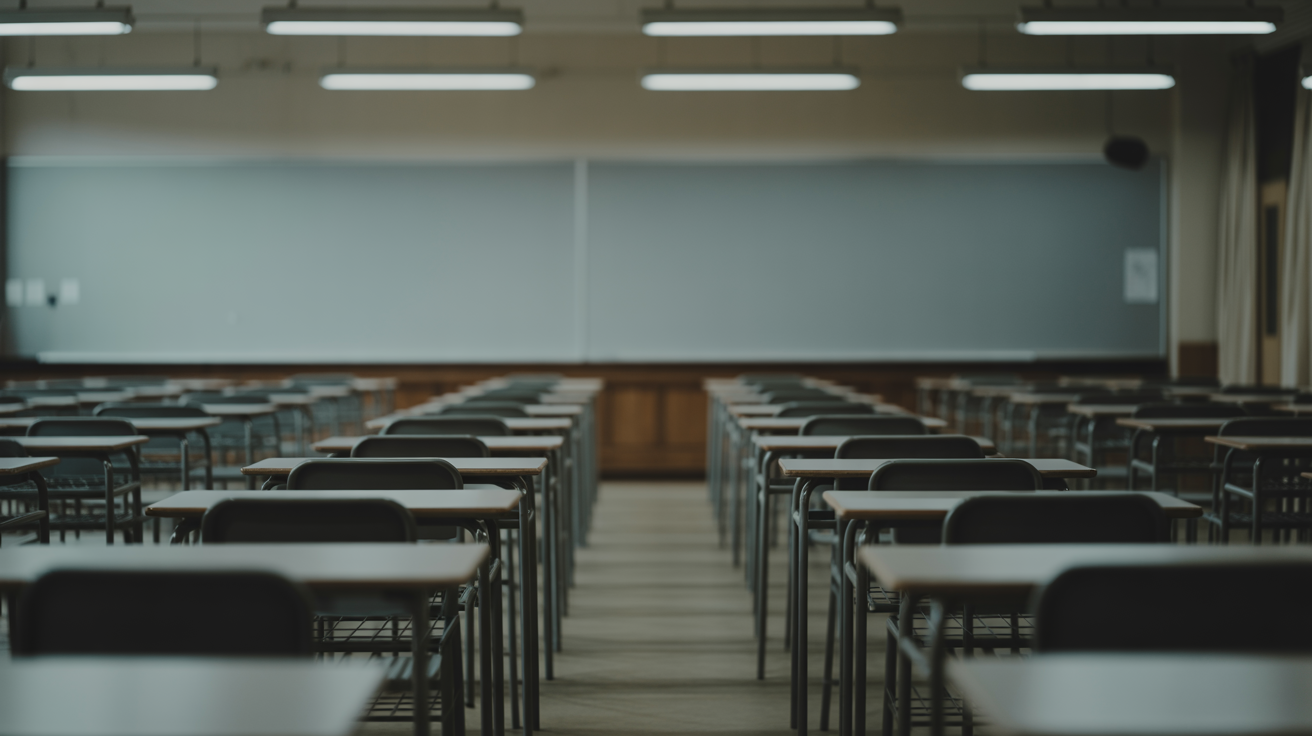Sala de aula com ambiente de desengajamento