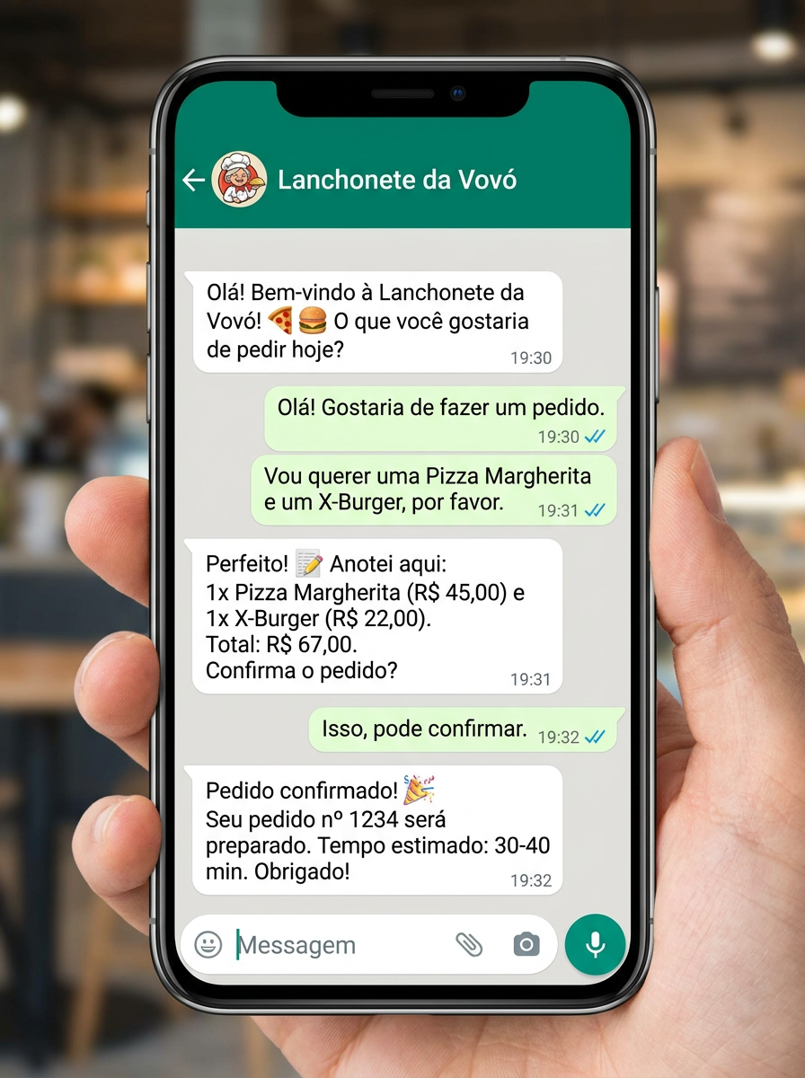 Chatbot ZFood integrado ao WhatsApp para pedidos