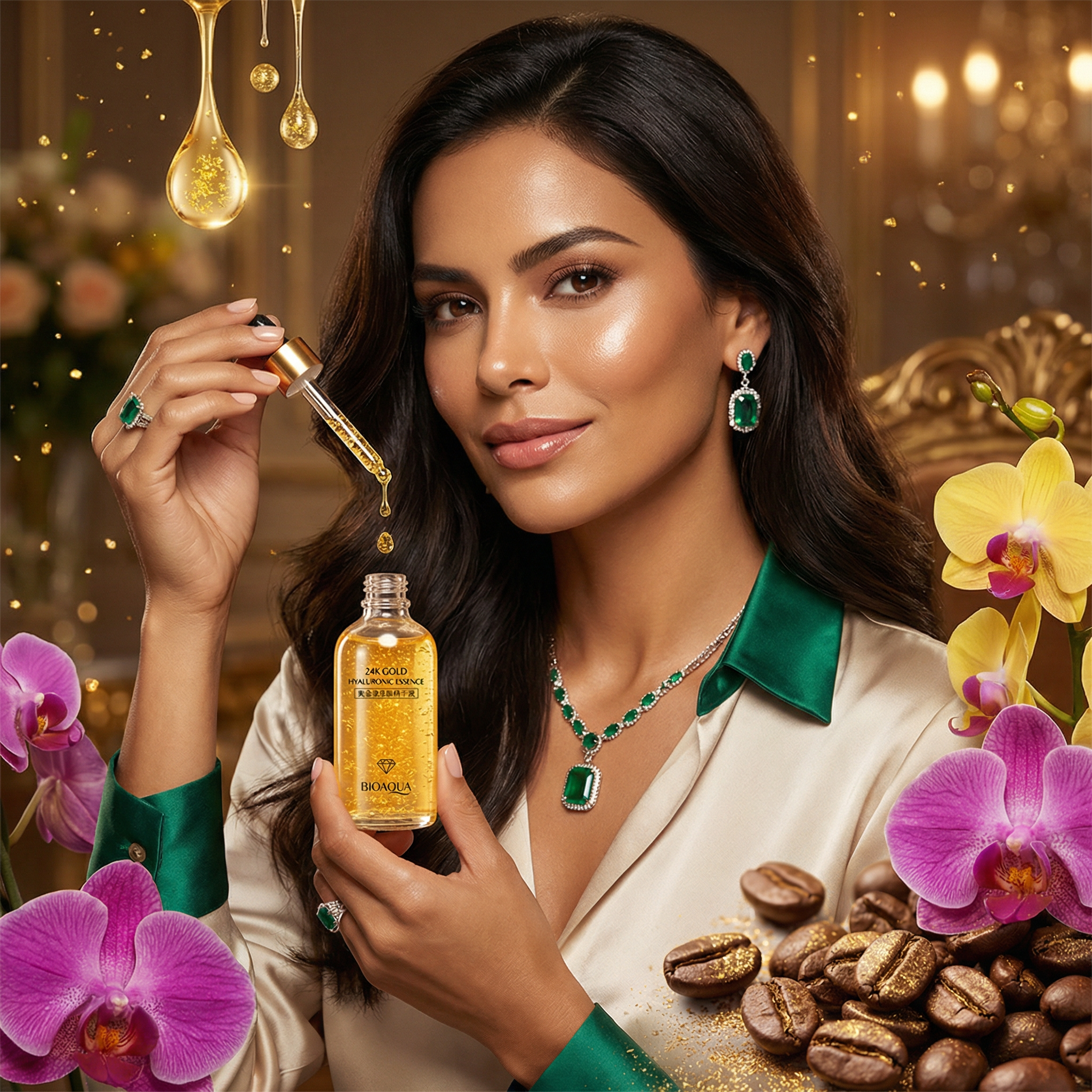 Belleza colombiana con sÃ©rum BIOAQUA 24K Gold