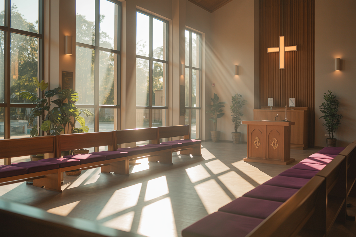 Warm church interior