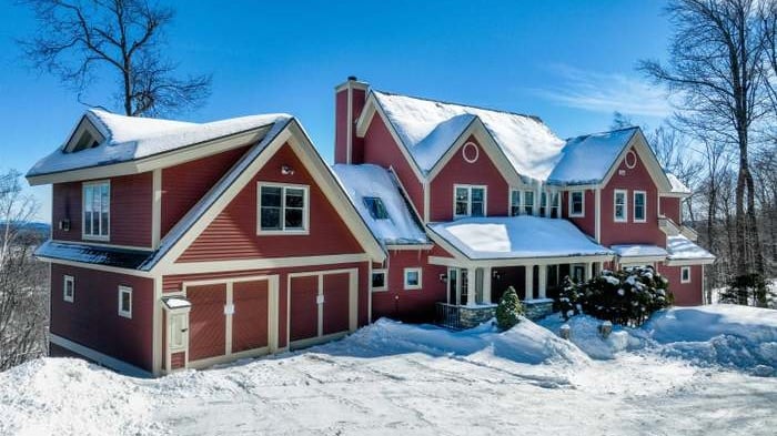 Completed shingled roof on a Canadian home in winter