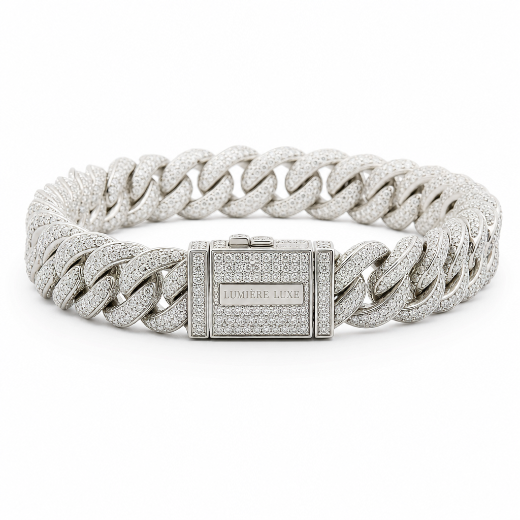 Iced-Out Diamond Cuban Link Bracelet view 2