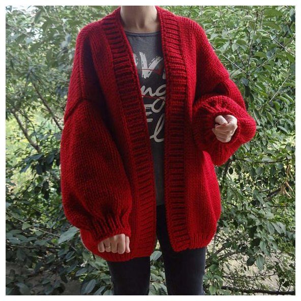 Burgundy Chunky Cardigan