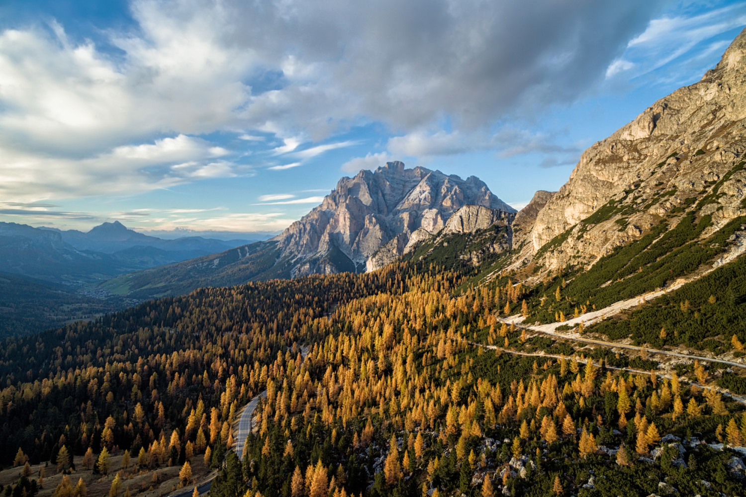 Mountain landscape captured from drone altitude