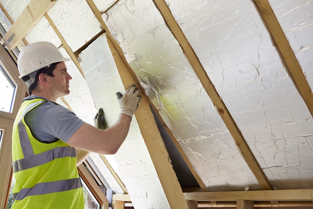 Attic insulation work