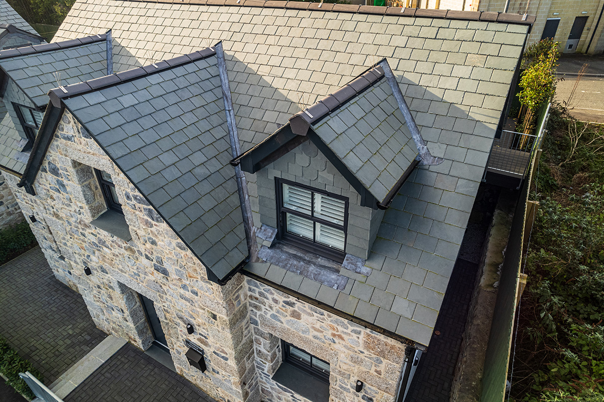 Beautiful slate roof on period property