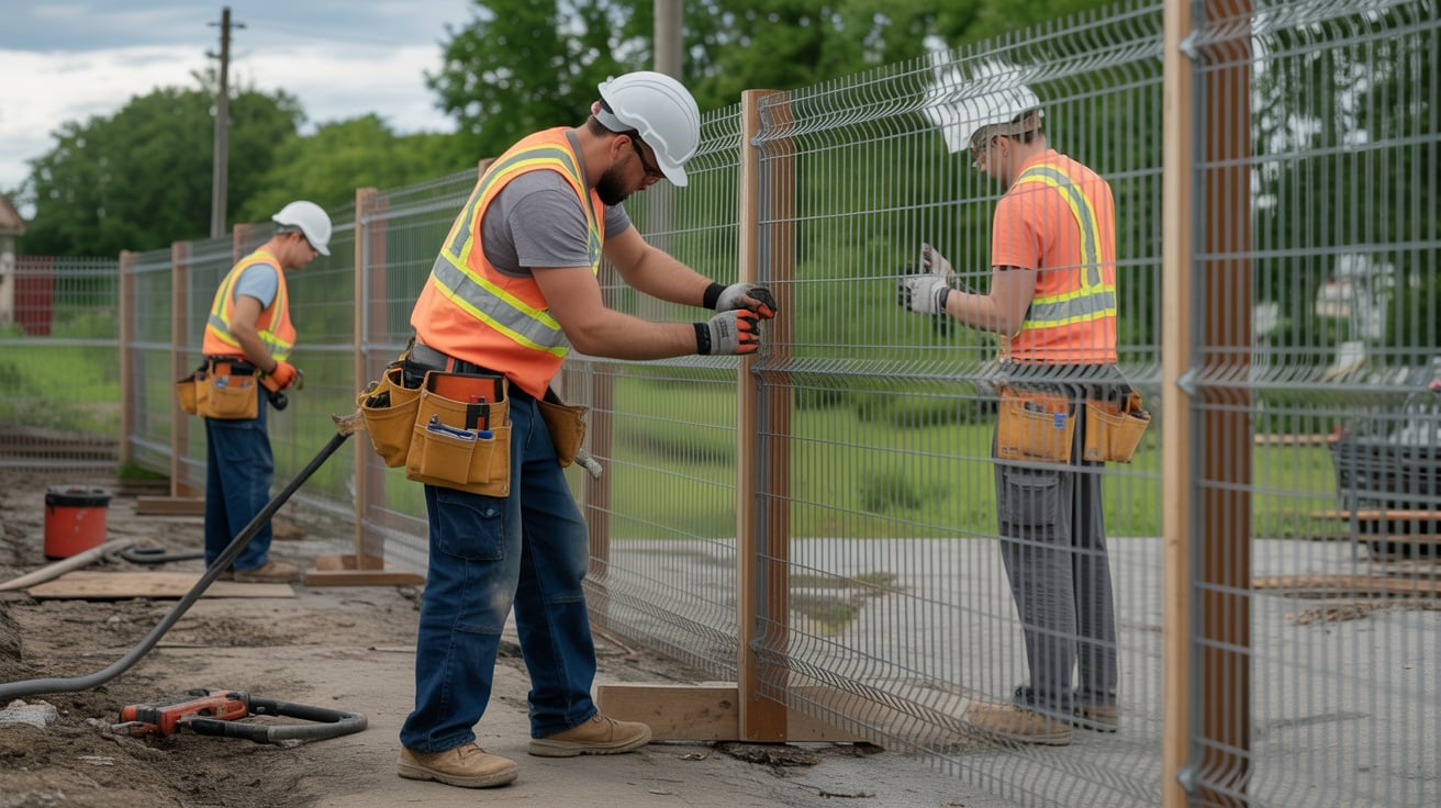 Équipe professionnelle macloture.ca installant une clôture