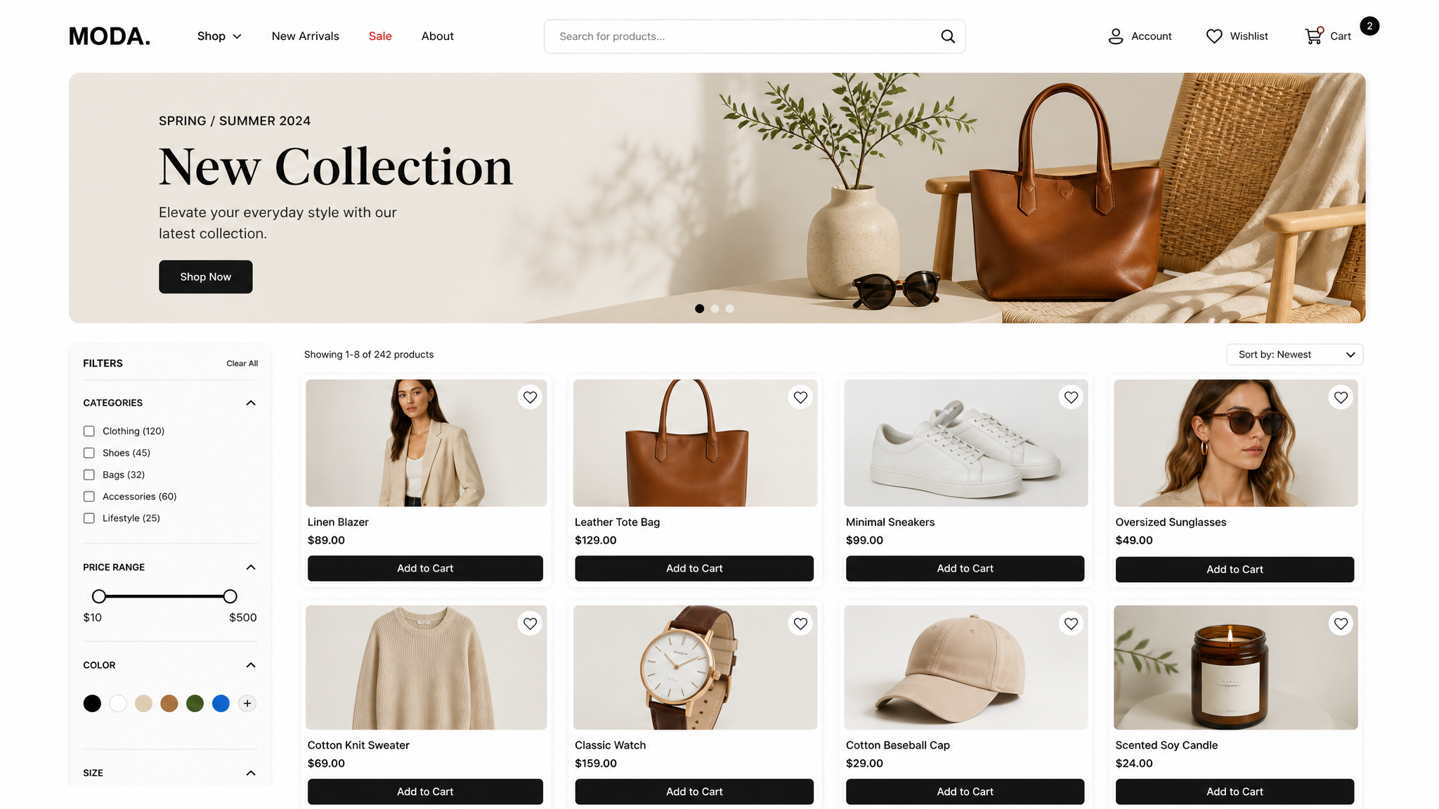 E-Commerce website template preview