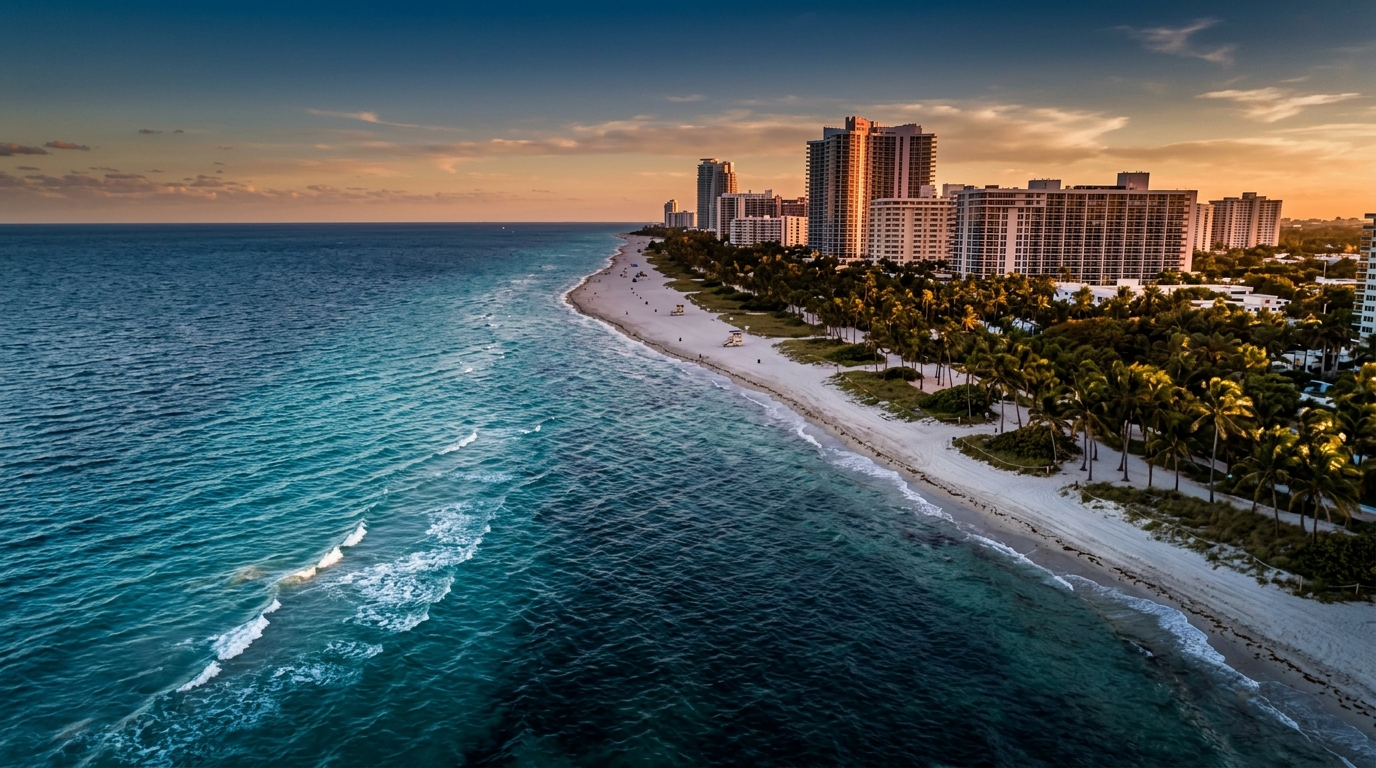 Aerial view of Florida coastline