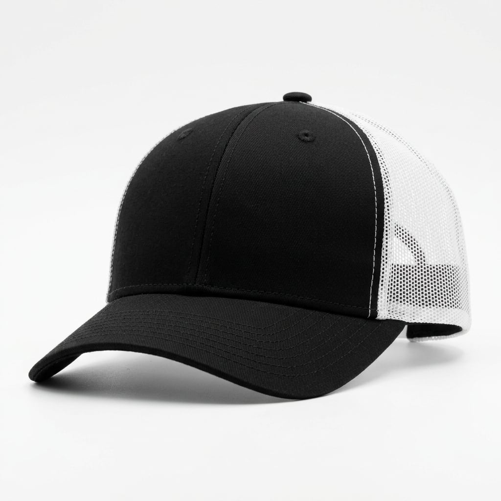 Port Authority Snapback Trucker Cap in Black / White