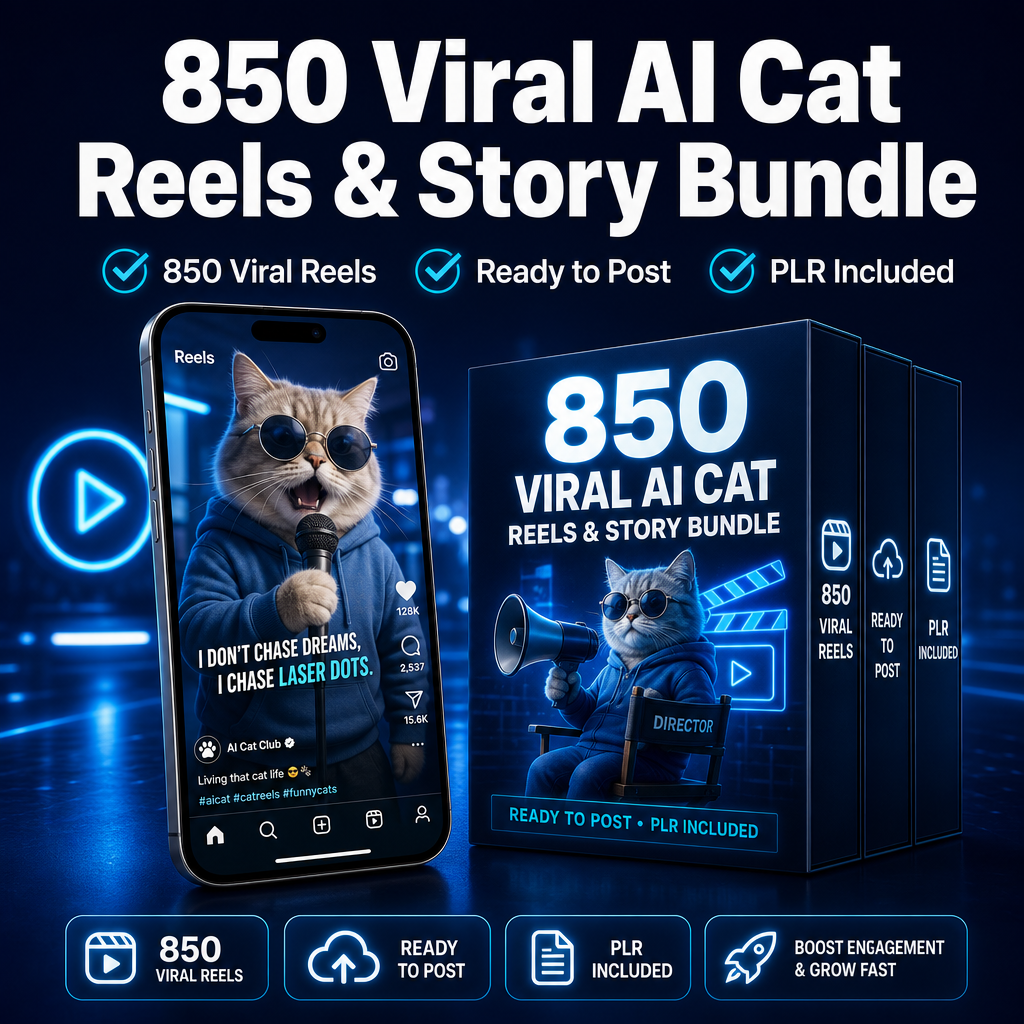 850 Viral AI Cat Reels & Story Bundle
