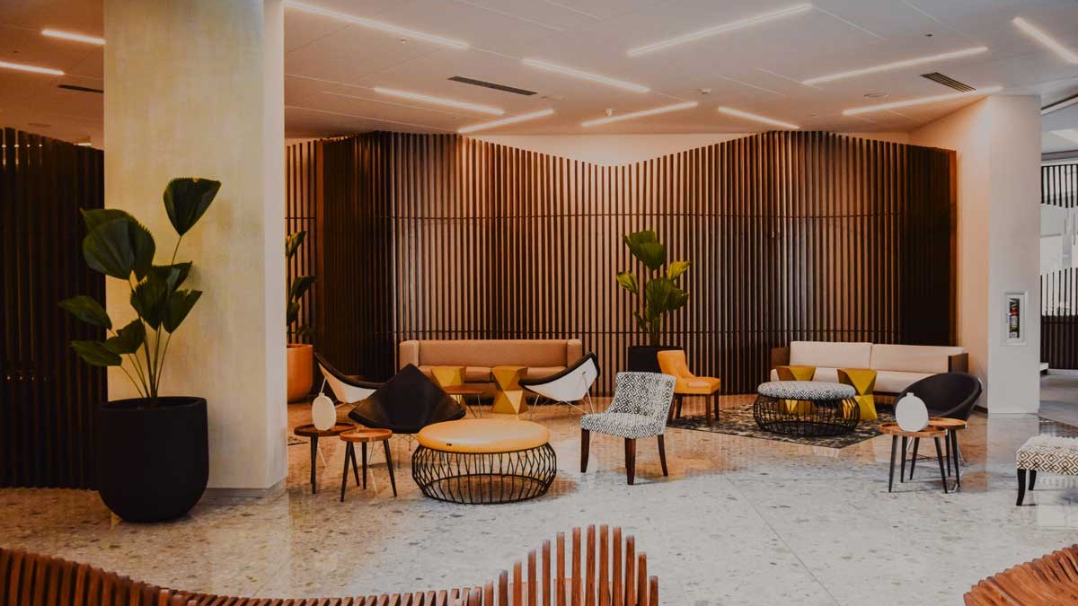 Welcoming office reception area