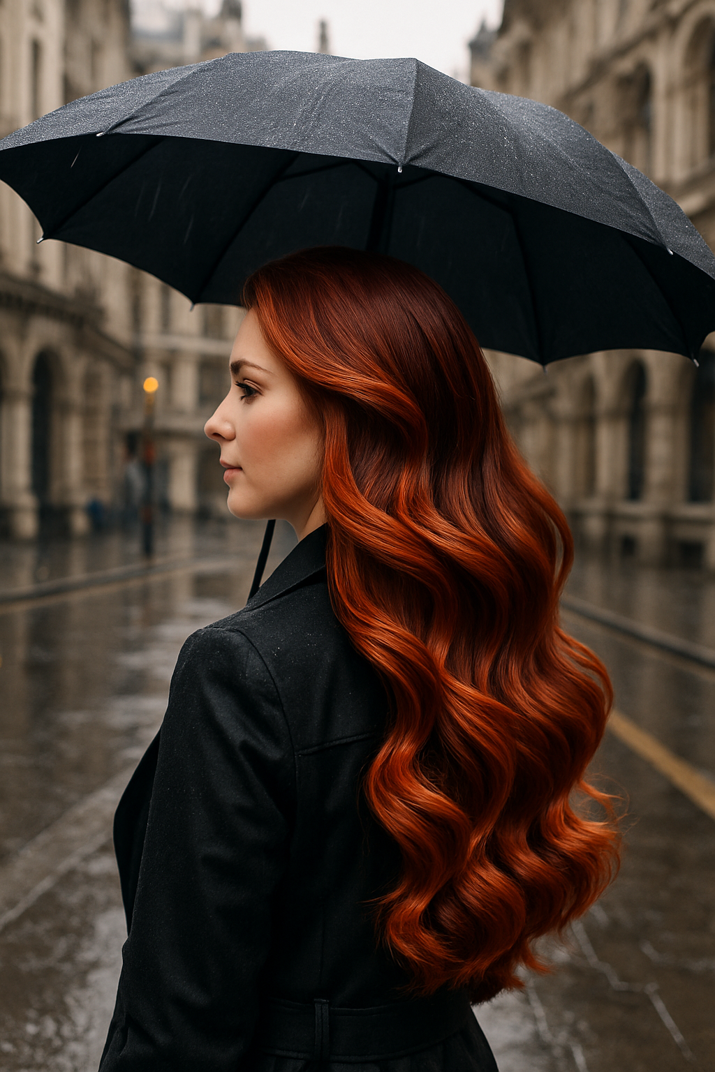 Color-protected hair in London weather