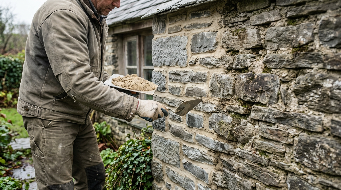 Brickwork & Stonework on a UK home by Welsh Roofing and Building