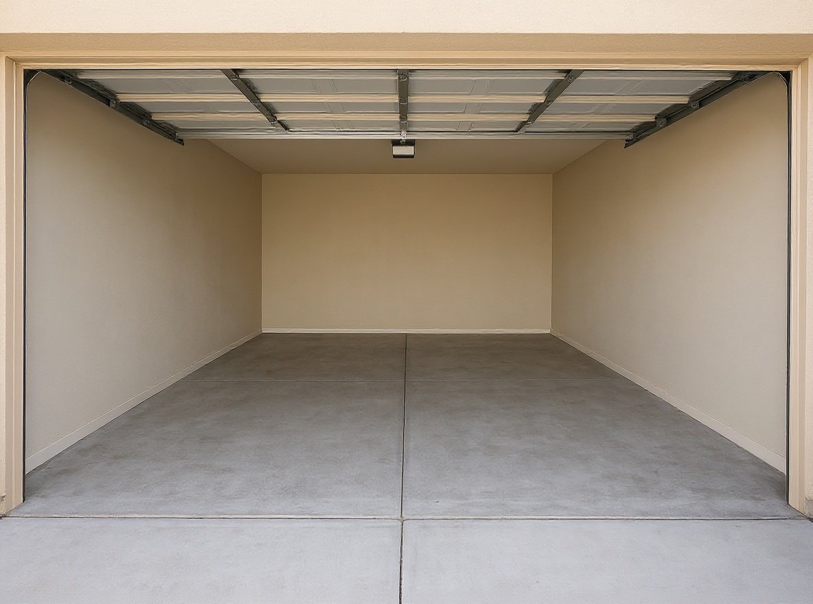 Clean empty garage after junk removal by Taylor Family Store