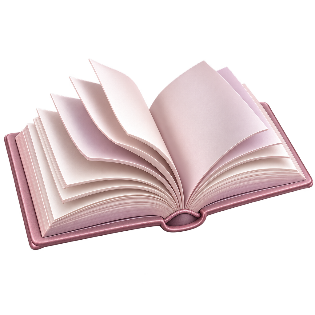 Sculpted rose open book with layered pearl pages
