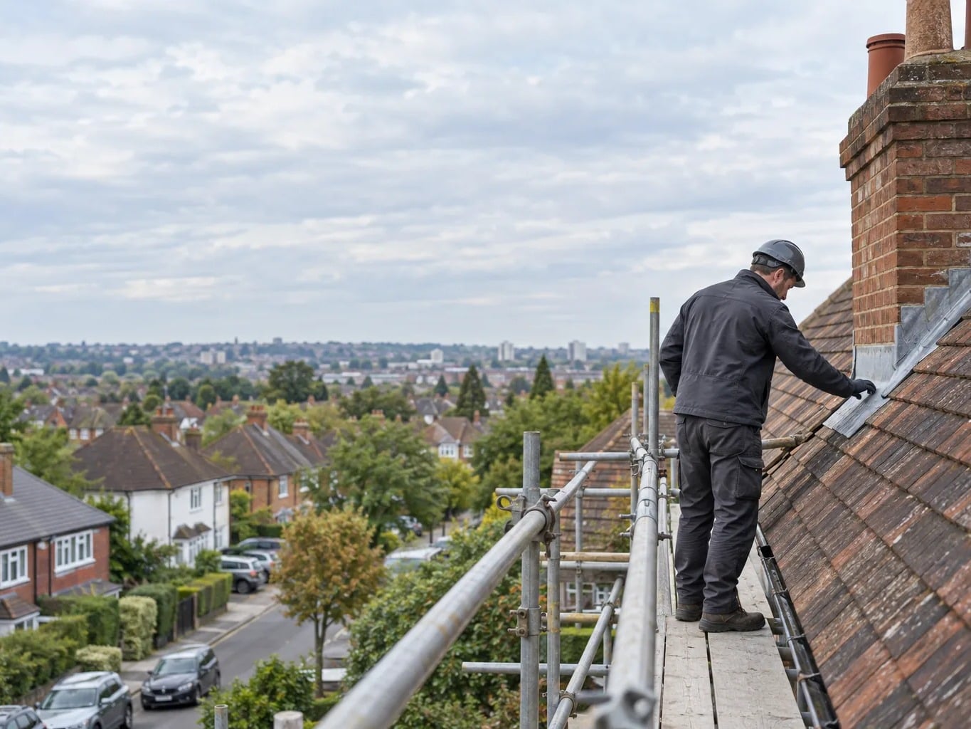 Roof condition inspection in progress
