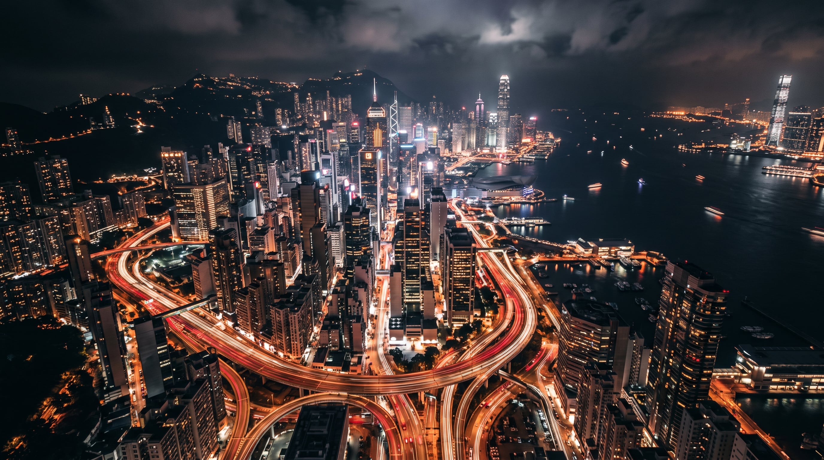 Hong Kong city at night